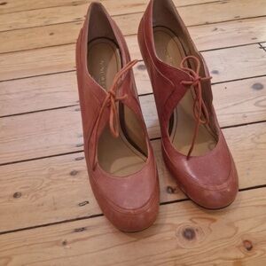 Nine West Women's Tan Lace-Up Heels